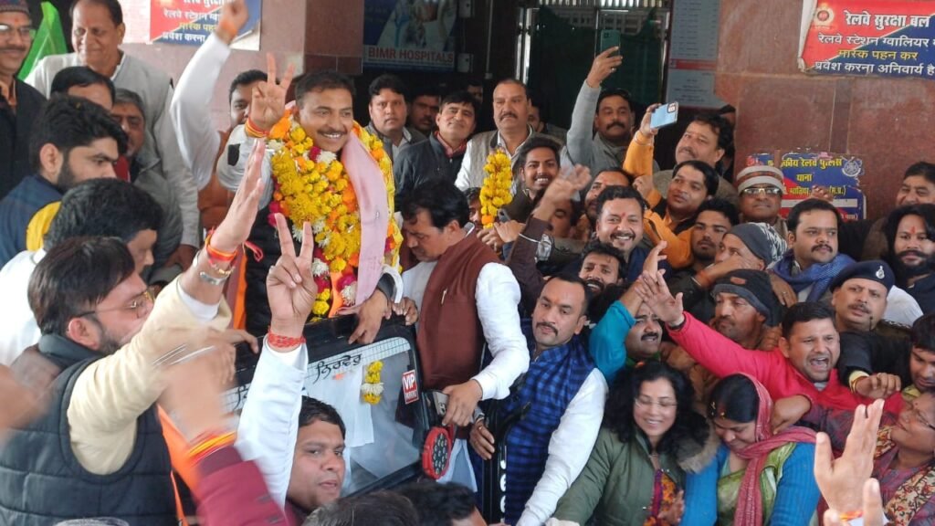 नवनियुक्त भाजपा जिलाध्यक्ष राजौरिया का हुआ जोशीला स्वागत