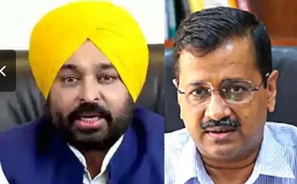 भगवंत मान अरविंद केजरीवाल के आवास पर पहुंचे