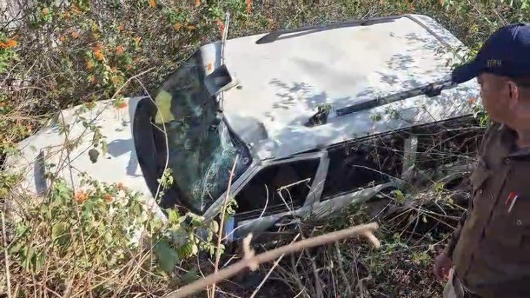 बेकाबू कार उतरकर झाडिय़ों में घुसी, दो घायल