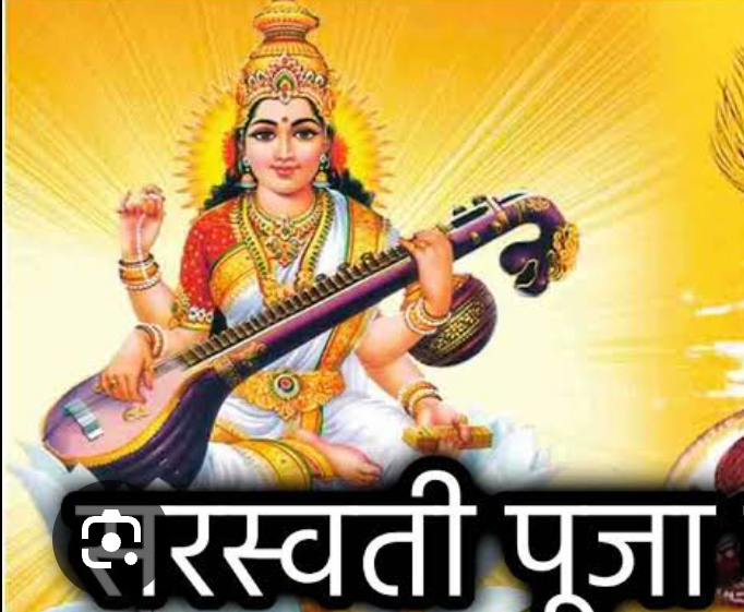 माधव पुस्तकालय में हुआ सरस्वती पूजन