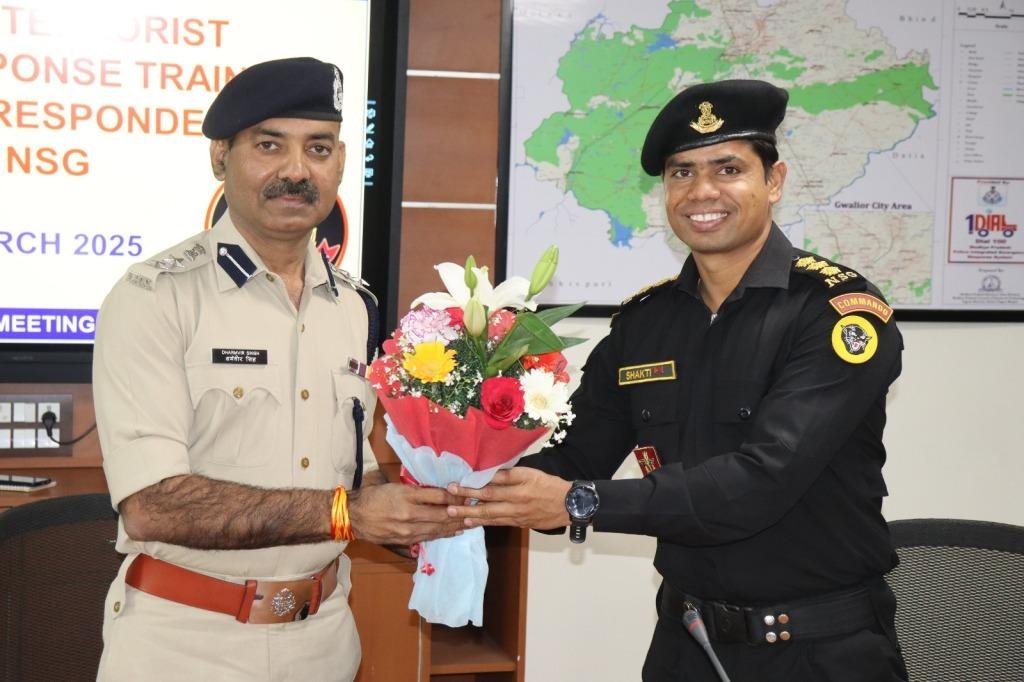 एनएसजी कमांडो ने ग्वालियर पुलिस को दिया प्रशिक्षण