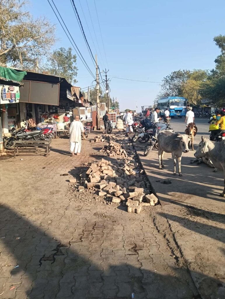 राहगीरों को हो रही परेशानी, लाइन बिछाने खोदी सडक़, नहीं की मरम्मत