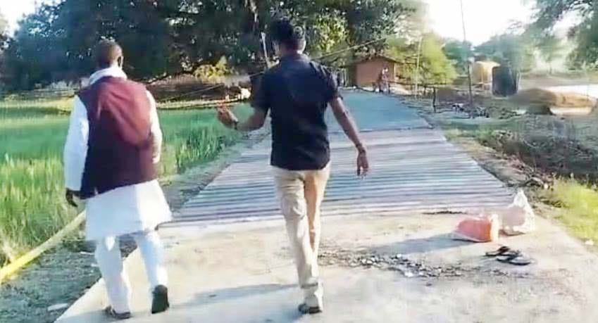 शिवगढ़ में पीसीसी सड़क निर्माण में गुणवत्ता की अनदेखी