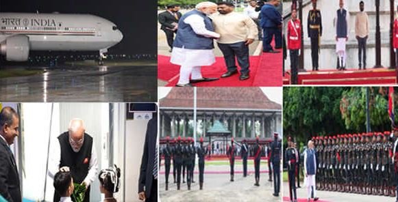 मोदी कोलंबो पहुंचे , श्रीलंकाई राष्ट्रपति ने किया स्वागत
