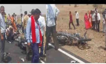 आमने – सामने हुई बाइकों की भिड़ंत, दो की मौत तीन घायल