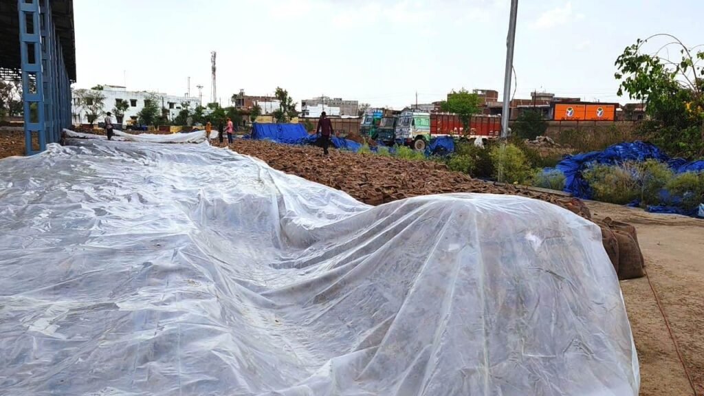 खरीदी केन्द्रो में बारिश से भीग गया गेंहू