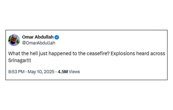 सीजफायर तोड़ने की खबर, उमर ने पूछा-युद्ध विराम का क्या हुआ?