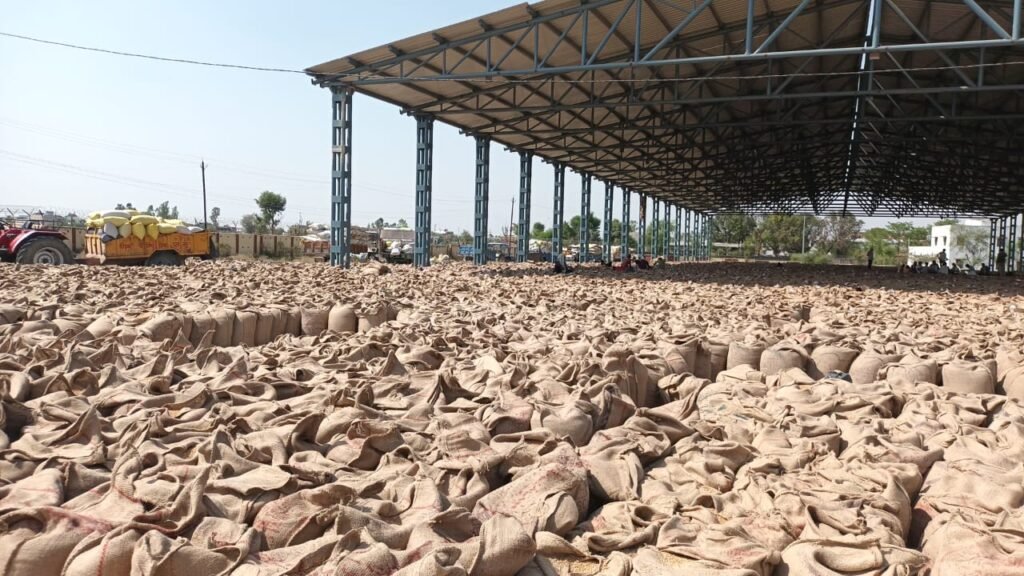 खरीदी केन्द्रो में नही पहुंच रहे वारदाने और उठाव की गति धीमी