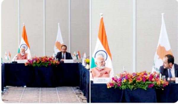 मोदी ने निकोस के साथ गोलमेज वार्ता की