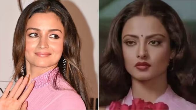 फिल्म ‘सिलसिला’ के रेखा वाले लुक में नजर आयी आलिया, चांदनी लुक से लूटी महफिल