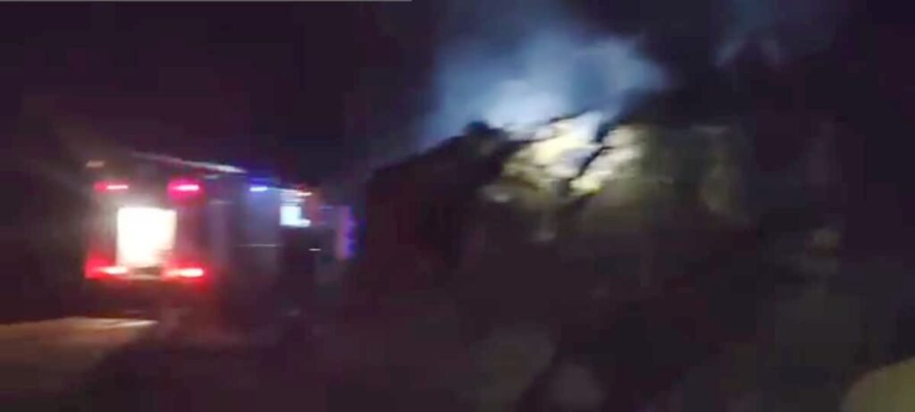 वेयरहाउस में सुबह लगी आग, धान जलकर खाक