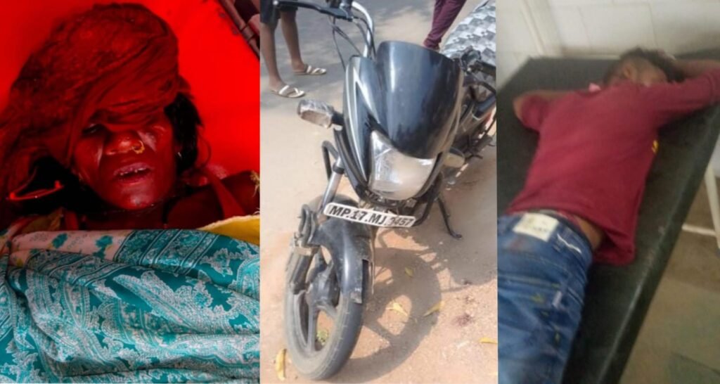 सडक़ हादसे में महिला एवं बाइक चालक घायल 