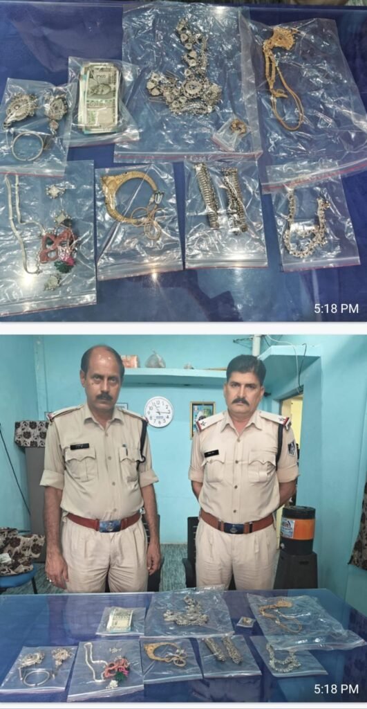 चोरी का सामान सोने चांदी के जेवर एवं नगदी जप्त