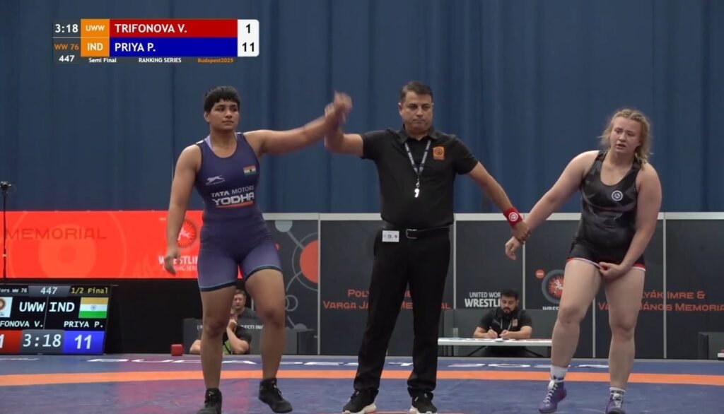 प्रिया मलिक ने 76 किग्रा फ्रीस्टाइल में जीता रजत पदक
