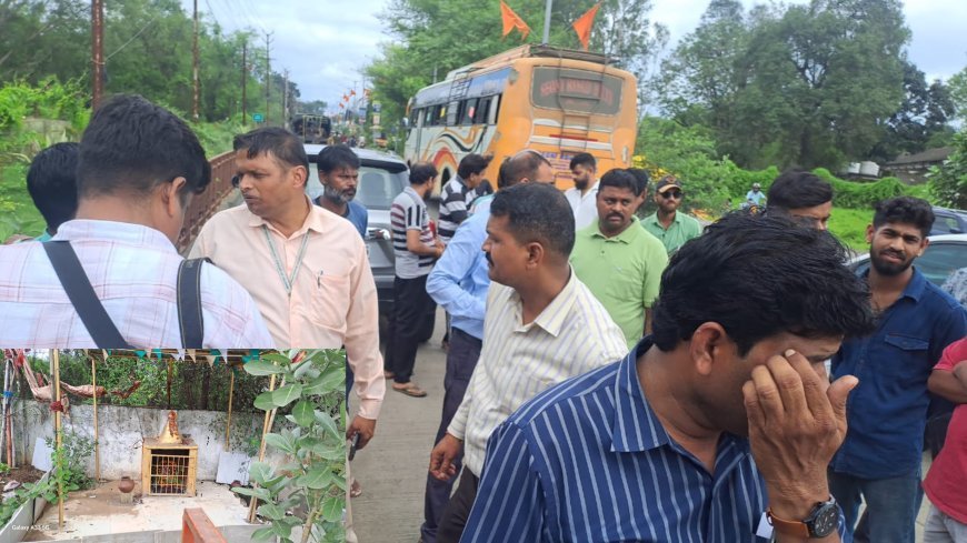 मंदिर हटाने पहुंचा था अमला, हंगामे के बाद बिना कार्रवाई लौटा