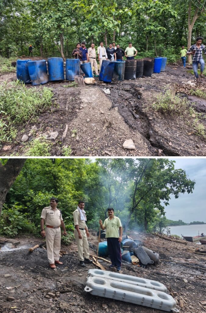 मांधाता पुलिस द्वारा अवैध शराब के अड्डों पर दी गई दबिश  