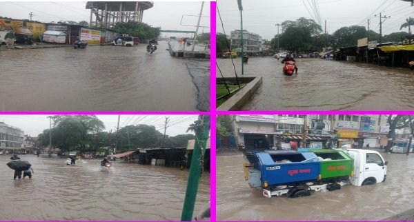 झमाझम बारिश से भोपाल में आफत, सड़कों पर घुटनों तक पानी, यातायात ठप