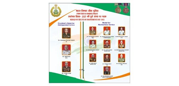 79वें स्‍वतंत्रता दिवस, 2025 पर आईटीबीपी के 13 पदाधिकारियों को पुलिस पदकों से अलंकृत किए जाने की घोषणा