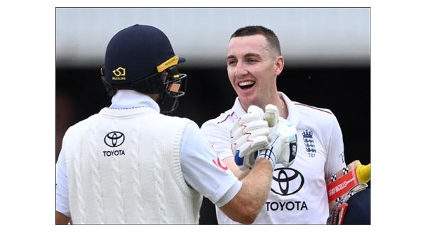 ब्रूक का शतक, इंग्लैंड जीत से 57 रन दूर