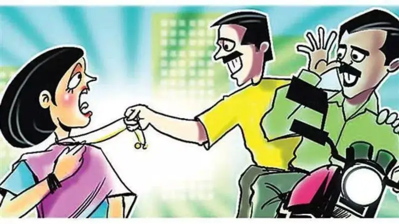 बुजुर्ग महिला के गले से मंगलसूत्र की लूट 