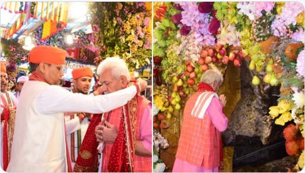 महाअष्टमी नवरात्र पर मनोज सिन्हा ने श्री माता वैष्णो देवी मंदिर में की पूजा-अर्चना