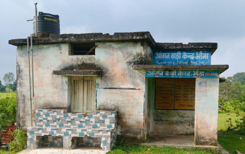 ग्राम भीमा का आंगनबाड़ी केंद्र महीनों से बंद