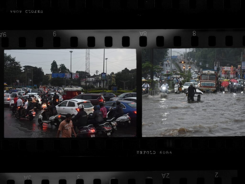 बारिश से पॉलीटेक्निक और बोर्ड ऑफिस चौराहे पर जाम,यातायात प्रभावित; रेंगते रहे वाहन