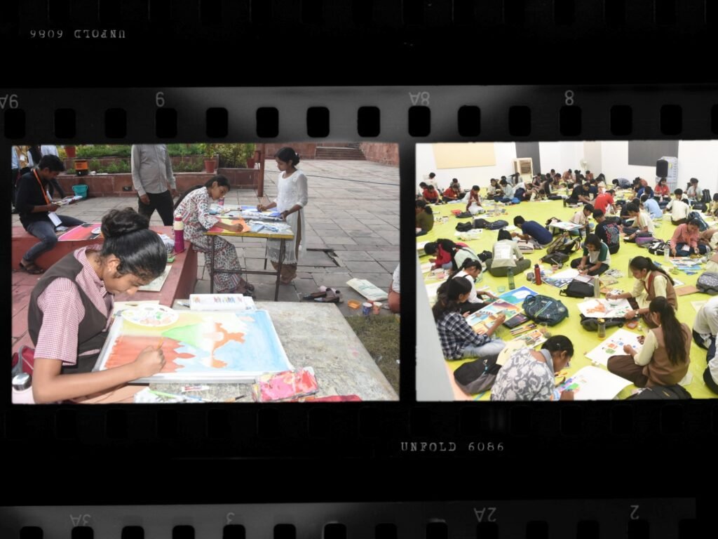 मानव संग्रहालय में स्कूली बच्चों ने पेंटिंग प्रतियोगिता में की सहभागिता