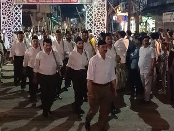 श्योपुर में निकला आरएसएस का कौमुदी पथ संचलन