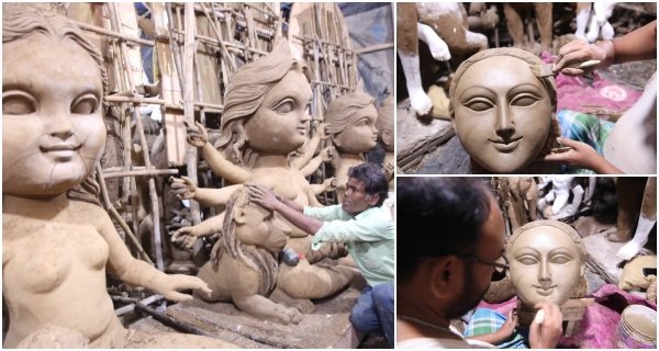 दुर्गा उत्सव का रंग: पंडालों और प्रतिमाओं की छटा बिखरने को तैयार