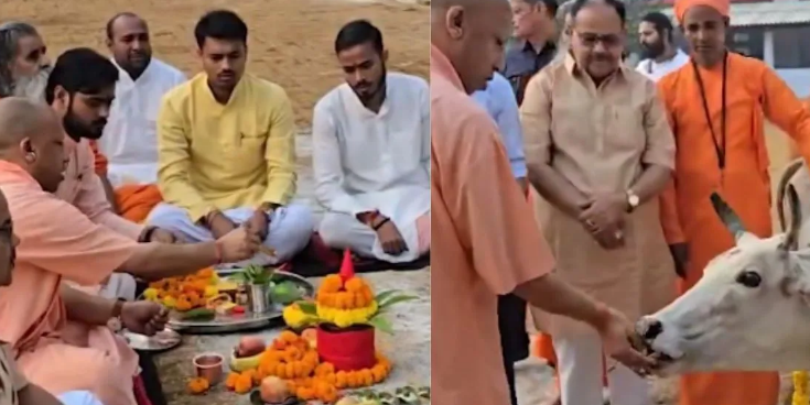 CM योगी ने गोरखनाथ मंदिर में की गोवर्धन पूजा और गोसेवा: बोले- यह पर्व गोवंश संवर्धन और प्रकृति संरक्षण का लोक-मंगलकारी संकल्प