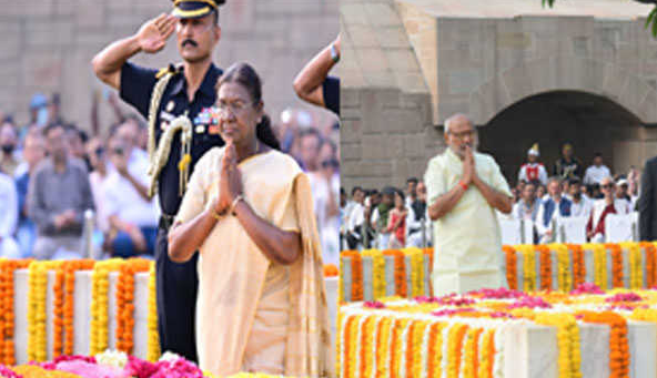 मुर्मु, राधाकृष्णन और मोदी सहित विभिन्न नेताओं ने अर्पित की महात्मा गांधी को श्रद्धांजलि