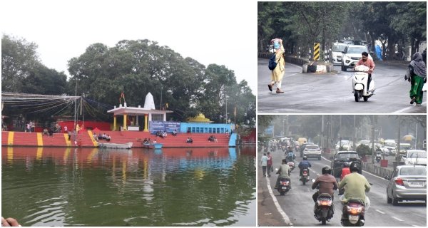 बारिश और धुंध ने बढ़ाई ठंड, दृश्यता रही कम