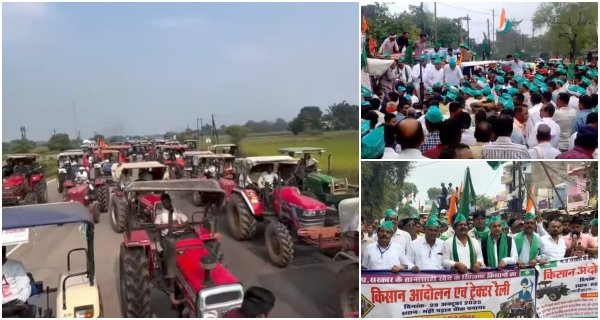 किसानों का गुस्सा फूटा: ट्रैक्टर रैली से पांच किमी लंबा जाम