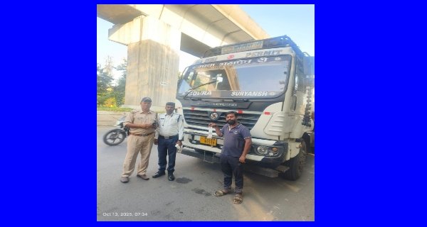 नो एंट्री में घुसने वाले 21 भारी वाहन जब्त