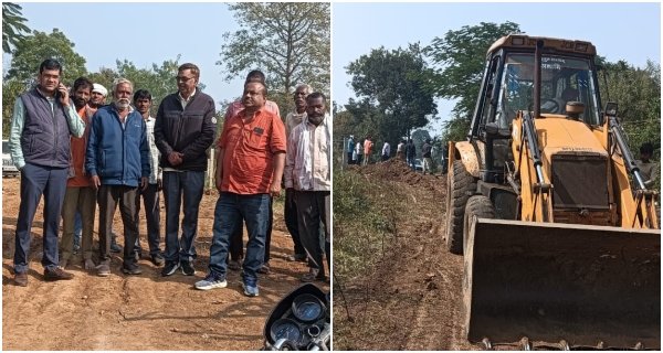 शासकीय भूमि पर अवैध कब्जा करने वाली कंस्ट्रक्शन कंपनी की जेसीबी मशीन जब्त