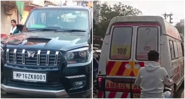 छत्रसाल चौराहे पर स्कॉर्पियो–स्कूटी भिड़ंत, आधा घंटा थमा रहा ट्रेफिक