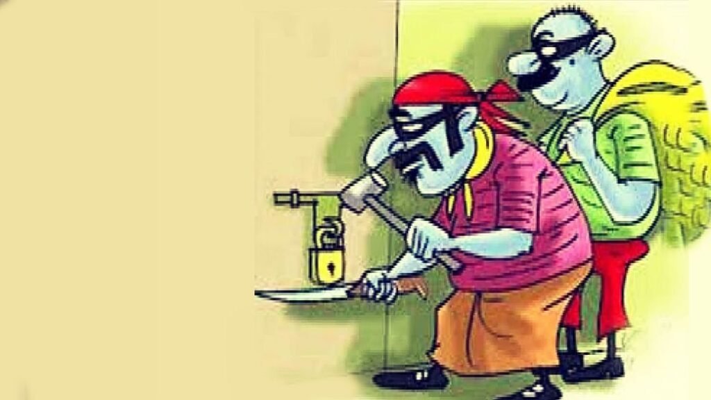 पिपलिया में चोरों का तांडव, पत्थर बरसाए, एक घायल, लाखों की नकदी-जेवर चोरी