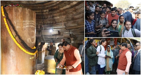 सीएम डॉ यादव ने किए मतंगेश्वर मंदिर में दर्शन, बस स्टॉप पर छात्राओं से की मुलाकात