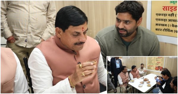 मुख्यमंत्री का सादा अंदाज़, रास्ते में मौसा पराठा हाउस पर पोहा-जलेबी और चाय का लिया आनंद