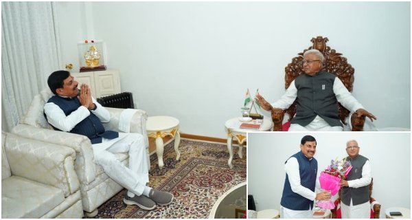 सीएम डॉ यादव ने राजभवन में राज्यपाल मंगुभाई पटेल से की सौजन्य भेंट