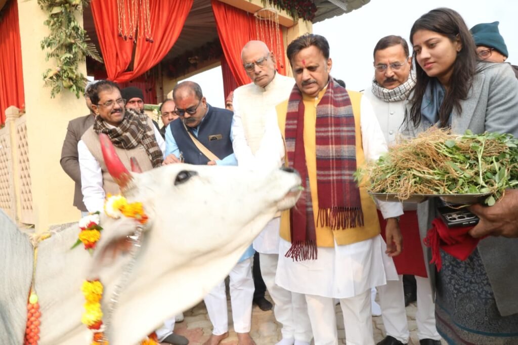 उप मुख्यमंत्री ने नववर्ष पर किया गौपूजन