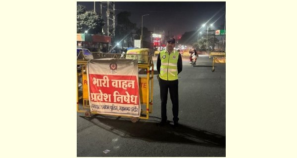 नो एंट्री में घूसे 5 वाहनों पर कार्रवाई