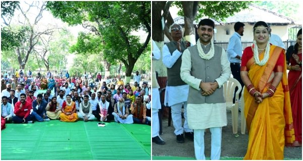 विदिशा का दुल्हा पांढुरना की दुल्हन ने सेवाग्राम के वर्धा में महात्मा गांधी के आश्रम में किया विवाह