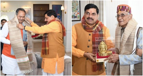 पद्मश्री सम्मानित कैलाश चंद्र पंत और मोहन नागर का सीएम डॉ यादव ने किया सम्मान