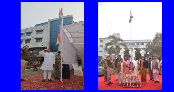 महापौर मालती राय ने और निगम अध्यक्ष किशन सूर्यवंशी ने फहराया राष्ट्र ध्वज