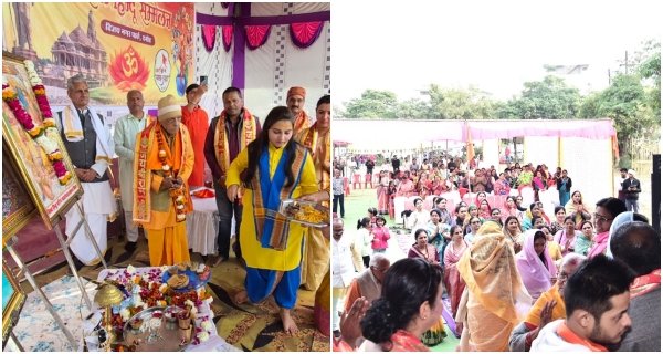 विजयनगर बस्ती के हिंदू सम्मेलनमें पधारे भगवताचार्य नीरज नयन जी और वैष्णवी गर्ग