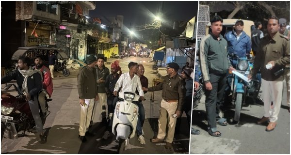 ट्रैफिक नियम तोड़ने, असामाजिक तत्वों पर कार्रवाई