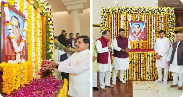 राजेंद्र प्रसाद शुक्ला की जयंती पर विधानसभा परिसर में श्रद्धांजलि अर्पित