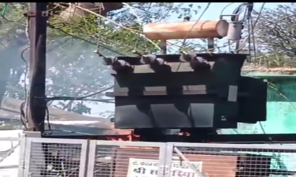शास्त्रीवार्ड के ट्रांसफार्मर मे लगी आग, सिलेंडर का उपयोग कर भुजाई आग